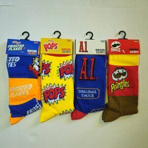 Novelty Crew Socks Set 4 Pairs Shoe Size 6-12 NWT